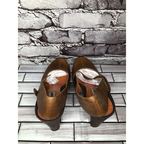 TSUBO AF4-02 Brown Leather Suede MaryJane Strap High Heels Women’s Sz 8M US/38EU - Picture 7 of 16